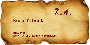 Kese Albert névjegykártya